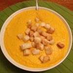 Cooking pumpkin soup with kids